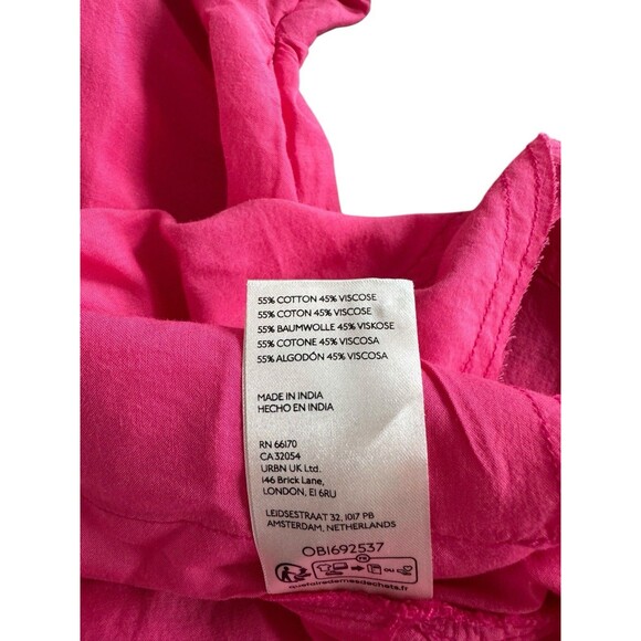 Pilcro Anthropologie Oversized Pink Tunic Blouse Size XS Raw Hem Beachy Boho Top - Picture 9 of 11